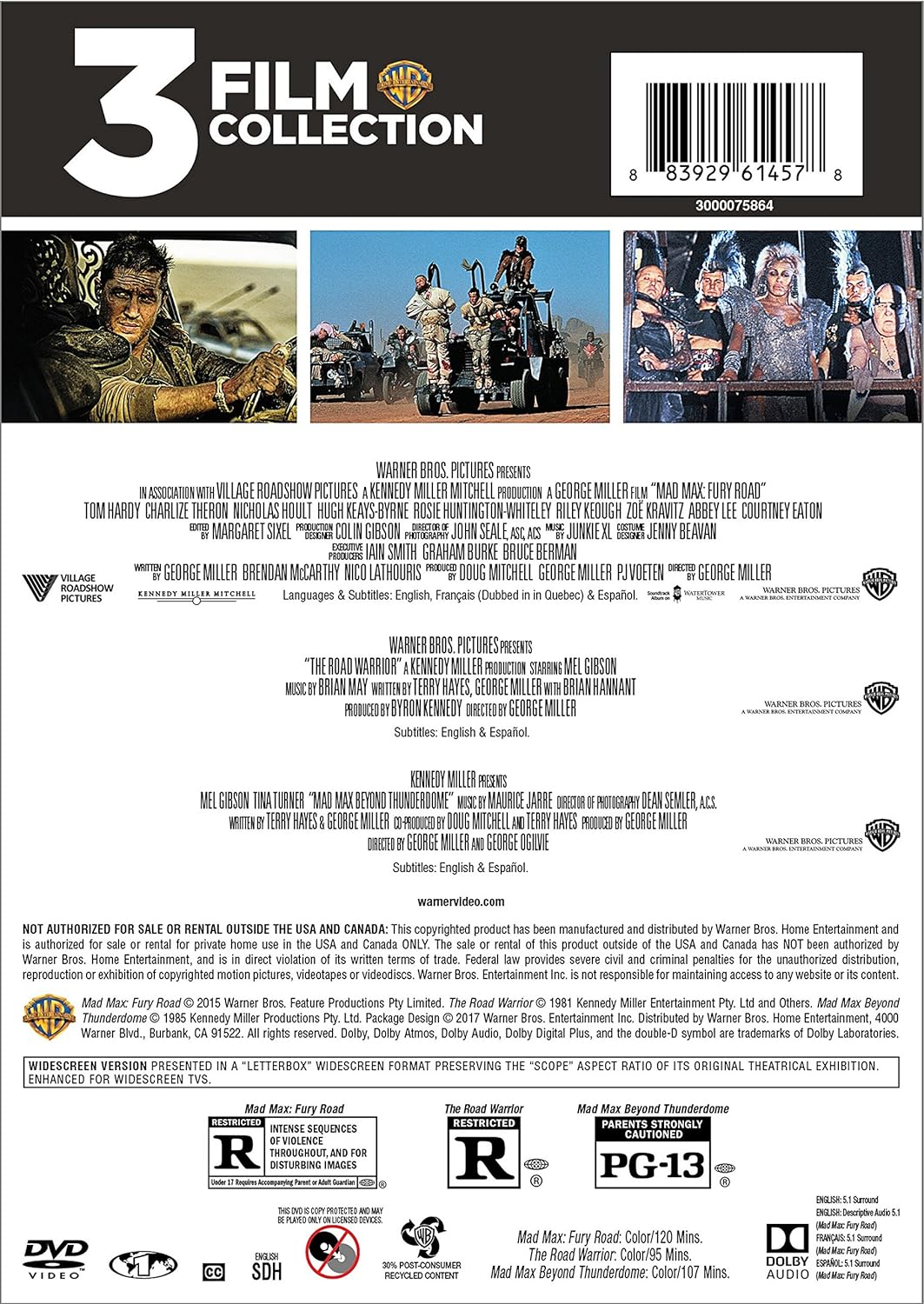 3 Film Collection: Mad Max [DVD] – Shopville