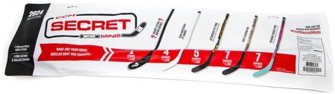 CCM Secret Mini Hockey Sticks 2024: Left Handed - 1 Random Stick Hockey Equipment CCM