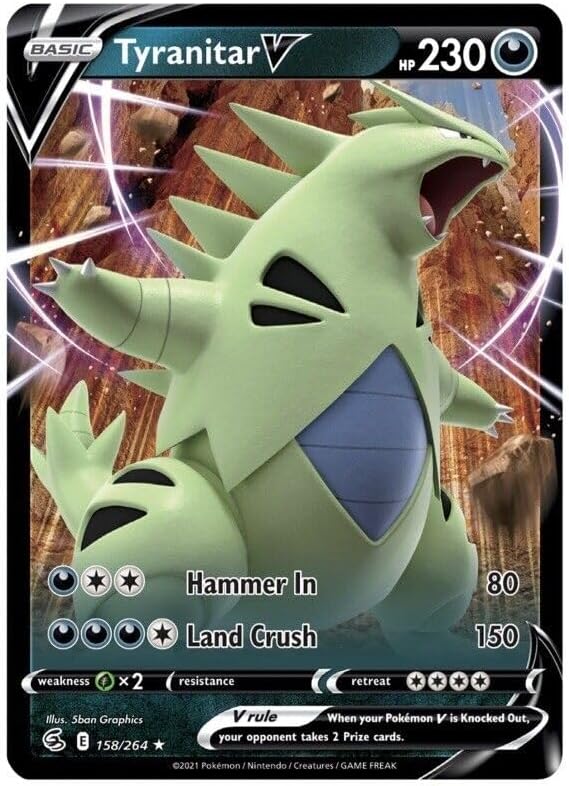 Pokemon TCG: Heavy Hitters Premium Collection Box: Featuring:  Lucario V, Tyranitar V, Lucario, and Tyranitar Card Game Pokemon   