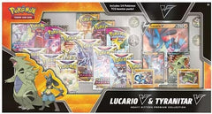 Pokemon TCG: Heavy Hitters Premium Collection Box: Featuring:  Lucario V, Tyranitar V, Lucario, and Tyranitar Card Game Pokemon   