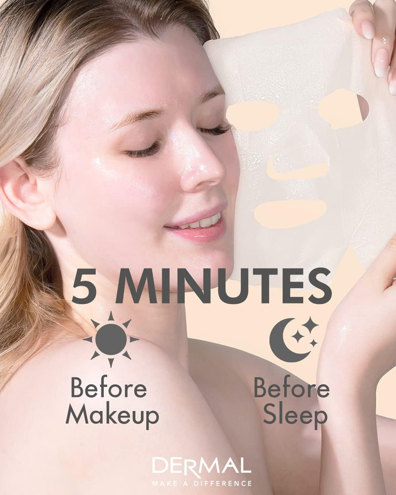 Dermal Korea Collagen Essence Full Face Facial Mask Sheet - 32-Count Combo Pack [Skincare] Skincare Dermal Korea