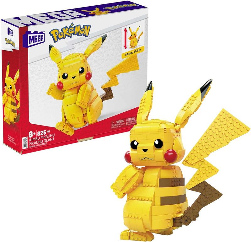 Mega Construx Pokemon: Jumbo Pikachu - 806 Piece Building Kit [#FVK81] Toys & Games Mattel