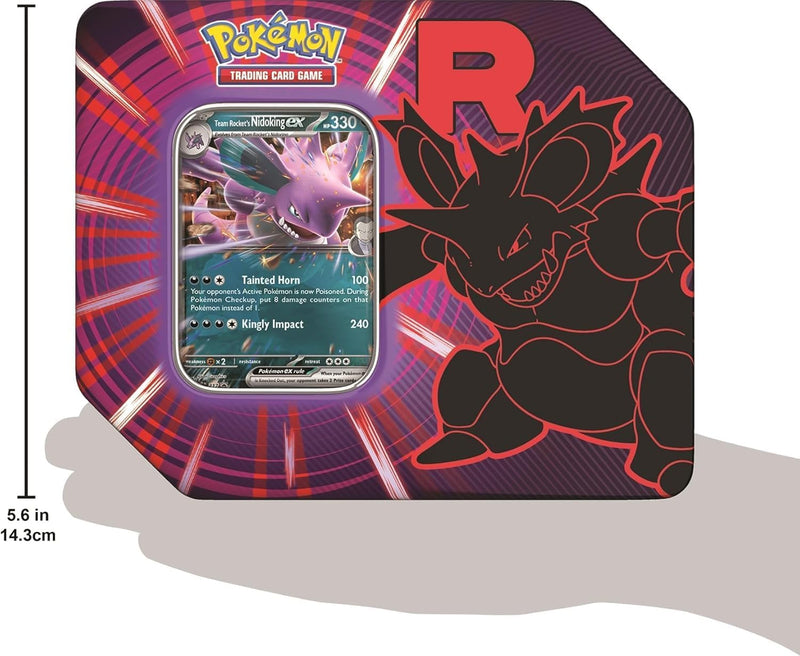 Pokemon TCG: Team Rocket Tin - Team Rocket’s Nidoking ex Card Game Pokemon