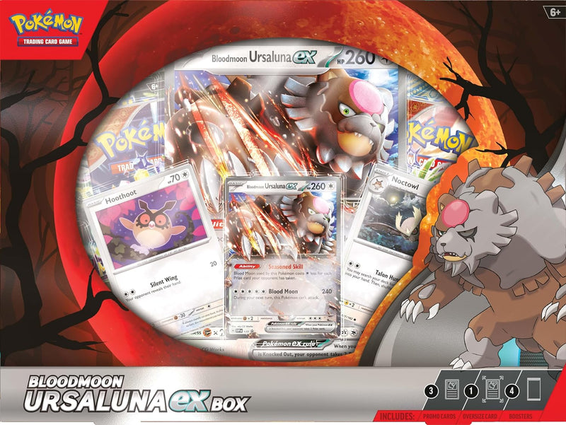 Pokemon TCG: Bloodmoon Ursaluna Ex Box - 4 Packs Card Game Pokemon