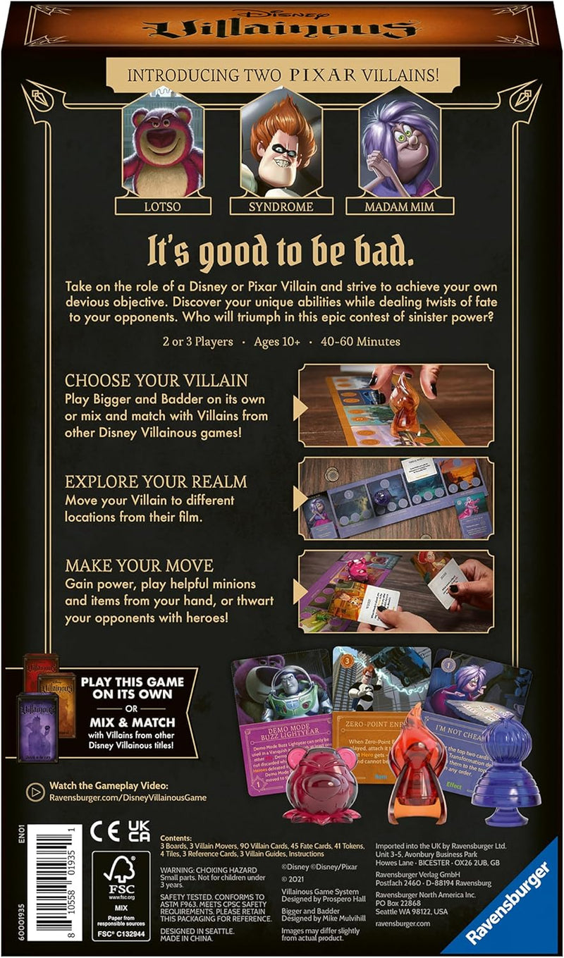 Disney Villainous: Bigger and Badder Stand-Alone & Expansion [Board Game 2-4 Players] Board Game Ravensburger