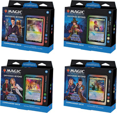 Magic: The Gathering MTG TCG - Universes Beyond: Doctor Who Commander Deck Bundle - 4 Set Decks [Masters of Evil, Blast from The Past, Timey-Wimey & Paradox Power] Card Game Wizards of the Coast