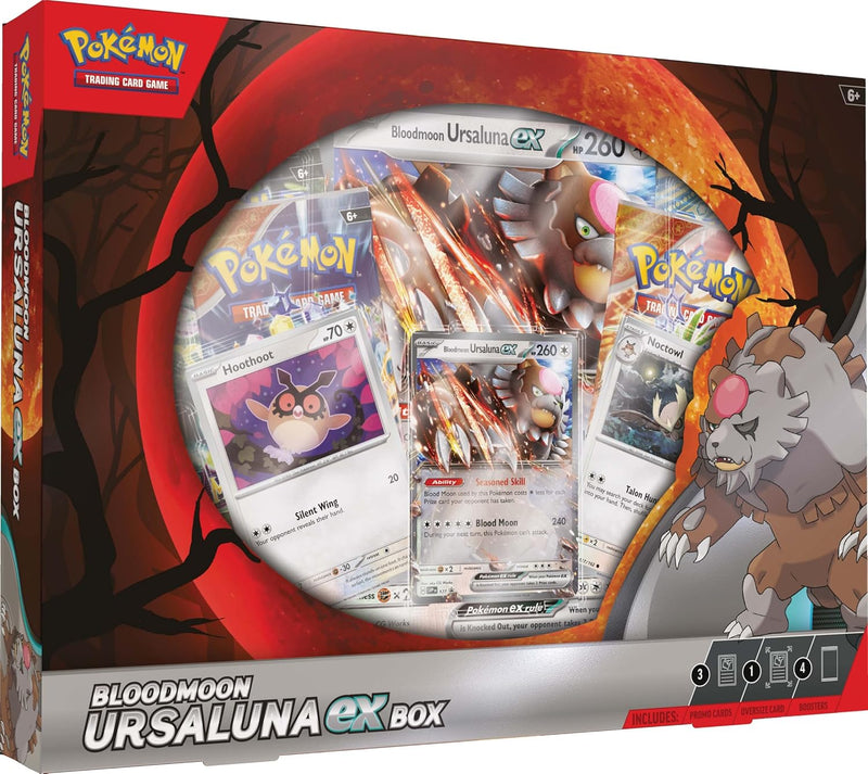 Pokemon TCG: Bloodmoon Ursaluna Ex Box - 4 Packs Card Game Pokemon