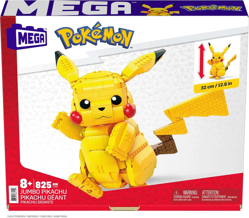 Mega Construx Pokemon: Jumbo Pikachu - 806 Piece Building Kit [#FVK81] Toys & Games Mattel