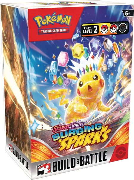 Pokemon TCG: Scarlet & Violet - Surging Sparks Build & Battle Box - 4 Packs Card Game Pokemon