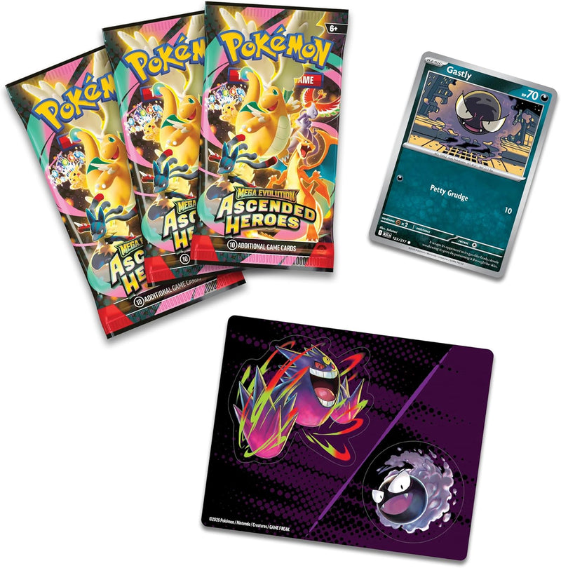 Pokémon TCG: Mega Evolution—Ascended Heroes Tech Sticker Collection - Gastly | 3 Booster Packs