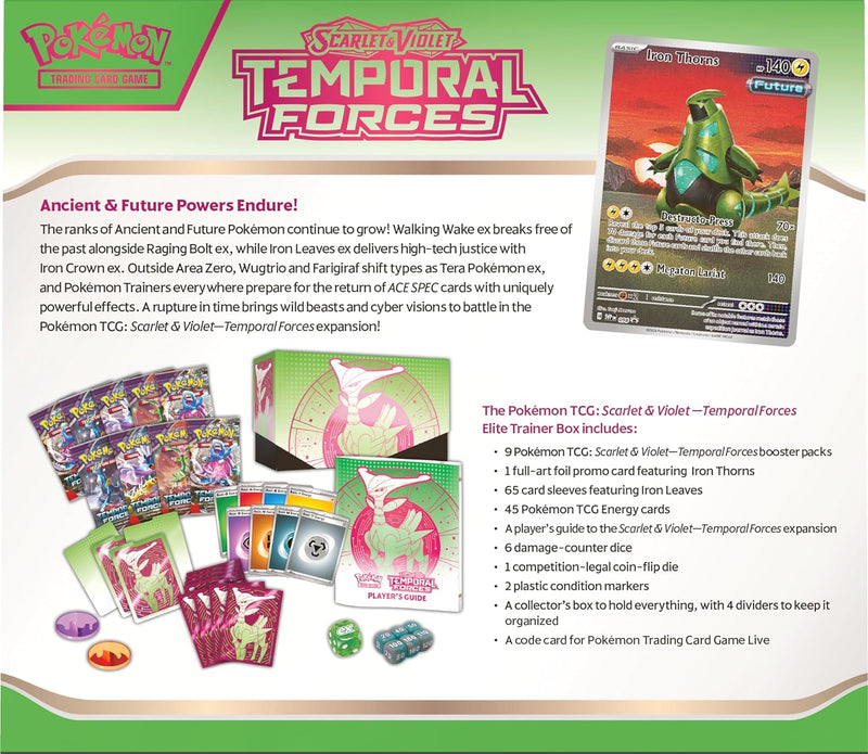 Pokemon TCG: Scarlet & Violet - Temporal Forces - Iron Leaves Elite Trainer Box Card Game Pokemon   