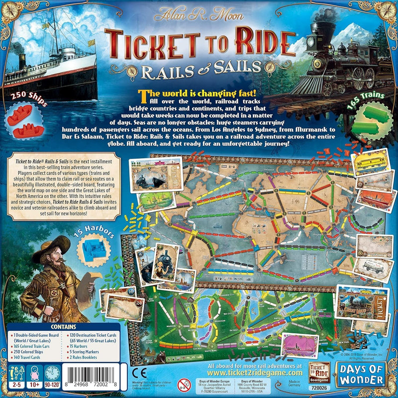 Ticket to Ride: Rails & Sails [Board Game, 2-5 Players] Board Game Days of Wonder