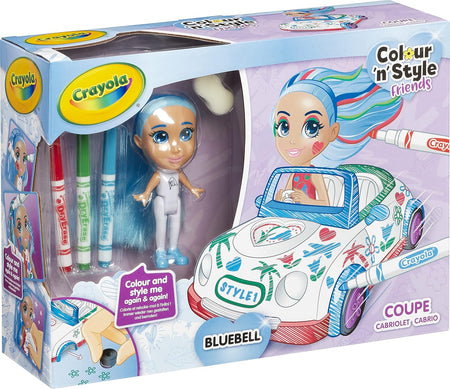 CRAYOLA Colour 'n' Style Friends: Bluebell - Coupe Playset Bonus: Includes Magic Dry-Erase Pens Toys & Games Crayola