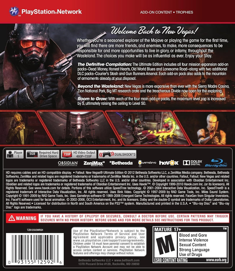 Fallout: New Vegas - Ultimate Edition [PlayStation 3] PlayStation 3 Video Game Bethesda