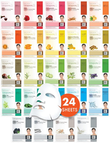 Dermal Korea Collagen Essence Full Face Facial Mask Sheet - 24-Count Combo Pack [Skincare] Skincare Dermal Korea
