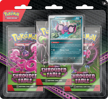 Pokemon TCG: Scarlet & Violet - Shrouded Fable Pecharunt 3 Booster Blister Pack Card Game Pokemon   