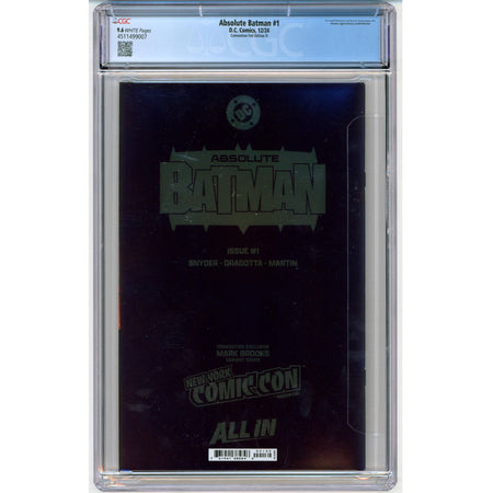 Absolute Batman: #1 [CGC 9.6 Brooks NYCC Cvr D Foil] 2024 Comics DC Comics