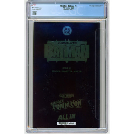 Absolute Batman: #1 [CGC 9.8 Brooks NYCC Foil Cvr D] 2024 Comics DC Comics