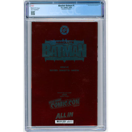 Absolute Batman: #1 Jock NYCC Convention Foil Cvr C [CGC 9.6] 2024 Comics DC Comics