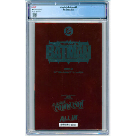 Absolute Batman: #1 Jock NYCC Foil Cvr C [CGC 9.8] 2024 Comics DC Comics