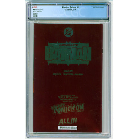Absolute Batman: #1 Mann NYCC Foil Cvr G [CGC 9.8] 2024 Comics DC Comics