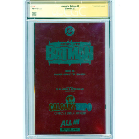 Absolute Batman: #5 [Mann & Snyder CGC 9.6 Sig Series Virgin Foil] 2025 Comics DC Comics