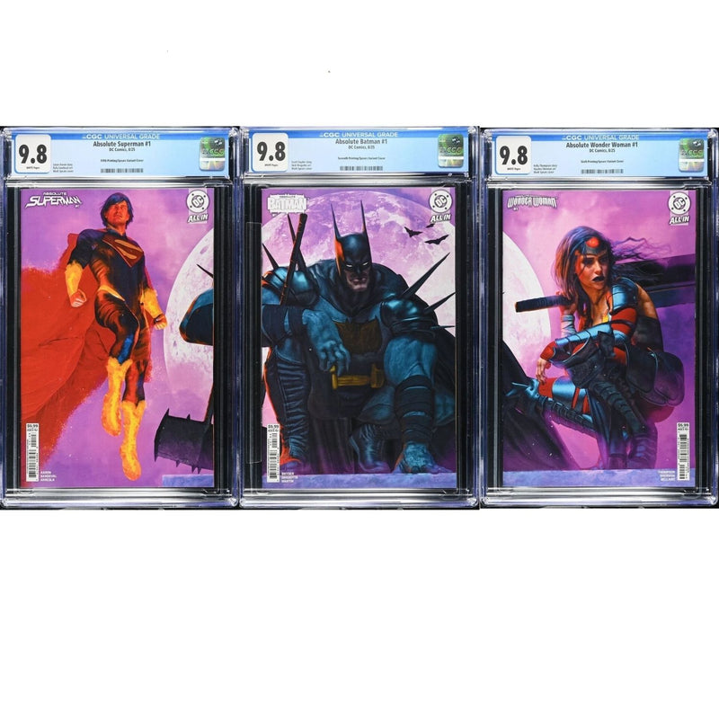 Absolute Batman/Wonder Woman/Superman [Mark Spears CGC 9.8 Connecting Cover Set] 2025 Comics DC Comics