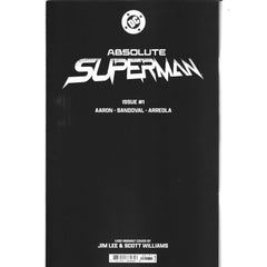 Absolute superman: #1 [Jim Lee B&W Virgin - 1:100] 2024 Comics DC Comics