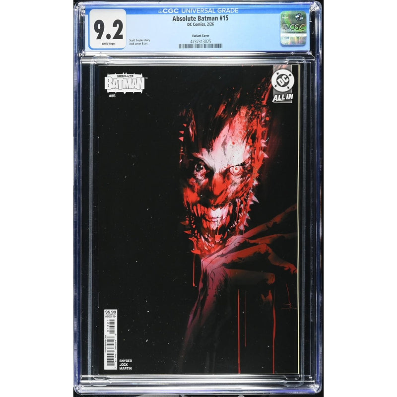 Absolute Batman: #15 [Jock CGC 9.2 CVR B] 2025