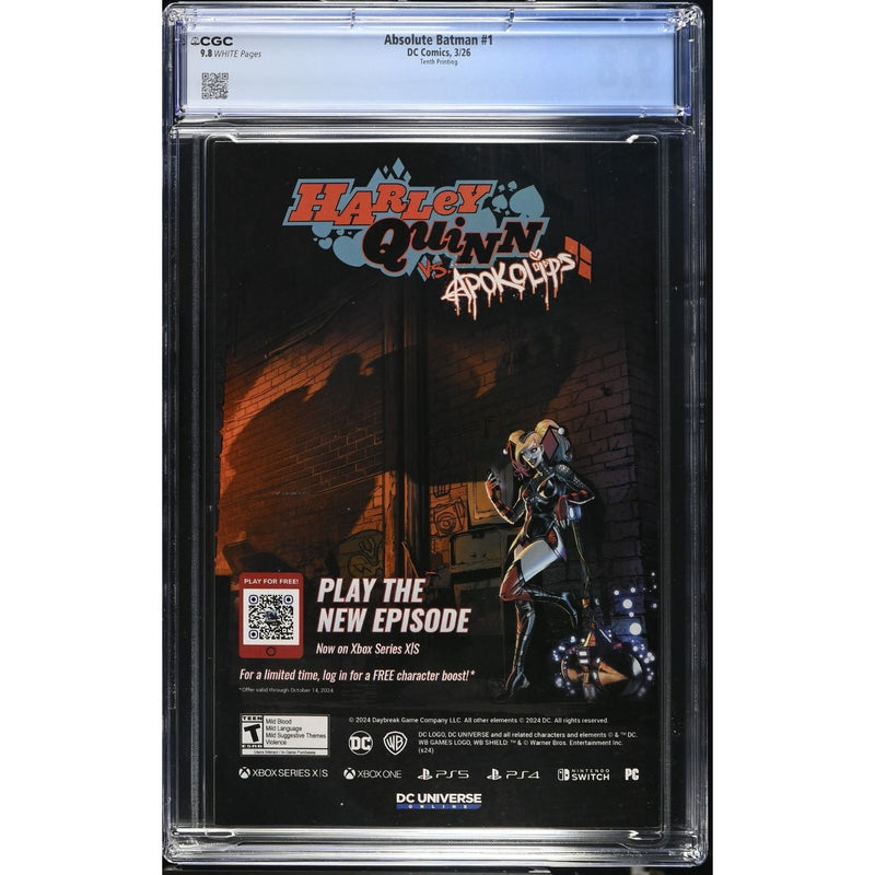Absolute Batman: #1 [Nick Dragotta CGC 9.8 10th Print CVR A] 2024