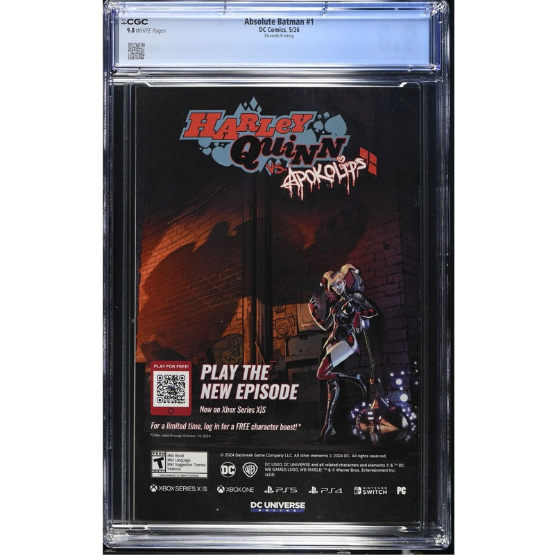 Absolute Batman: #1 [Nick Dragotta CGC 9.8 11th Print CVR ZL] 2024