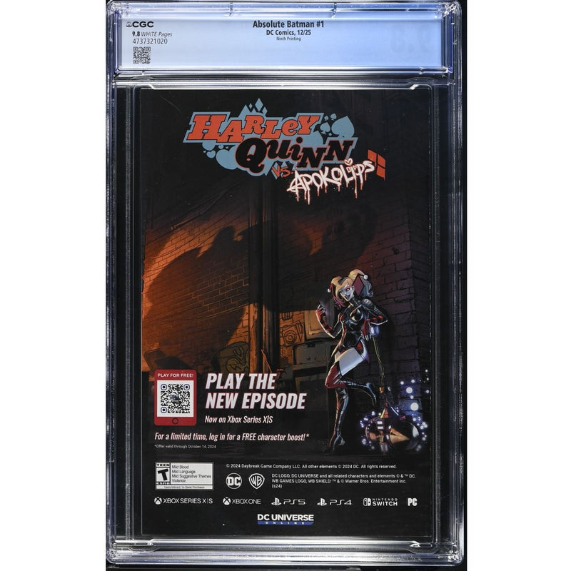 Absolute Batman: #1 [Nick Dragotta CGC 9.8 9th Printing] 2025
