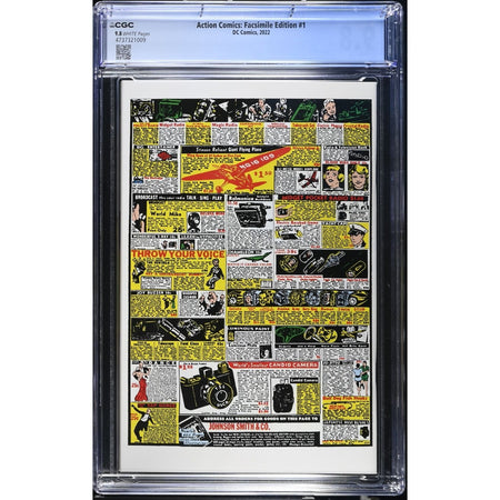 Action Comics: #1 [Joe Shuster CGC 9.8 Facsimile Edition] 2022 Comics DC Comics