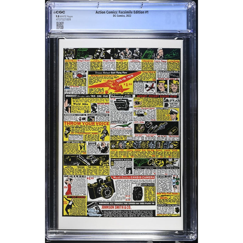 Action Comics: #1 [Joe Shuster CGC 9.8 Facsimile Edition] 2022
