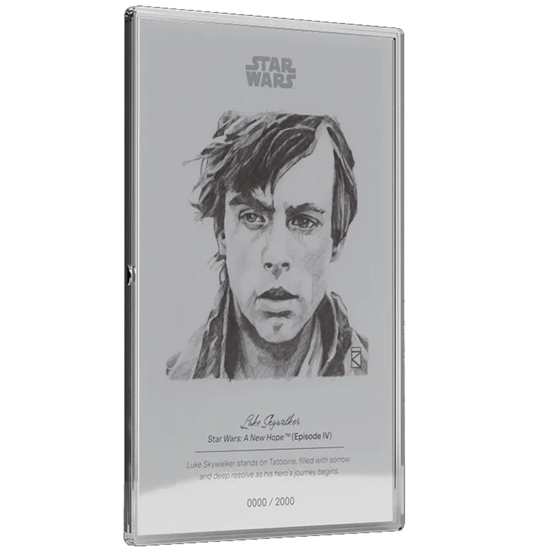 Agoro: Star Wars Sketch Art - Luke Skywalker 5g Silver Foil Collectible Agoro