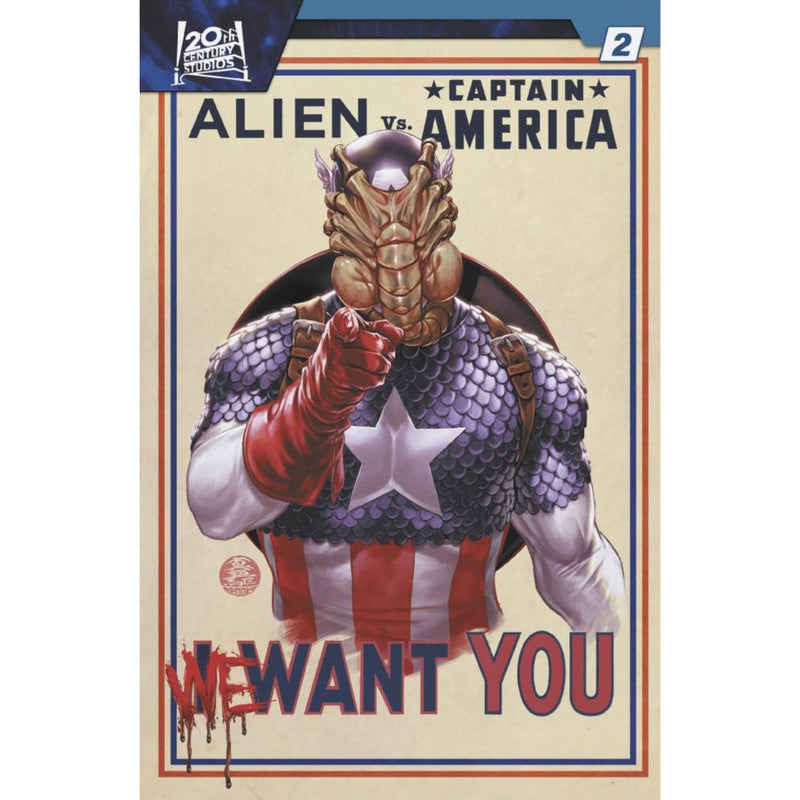 Alien VS Captain America: #2 [Mark Brooks CVR C] 2025 Comics Marvel Comics