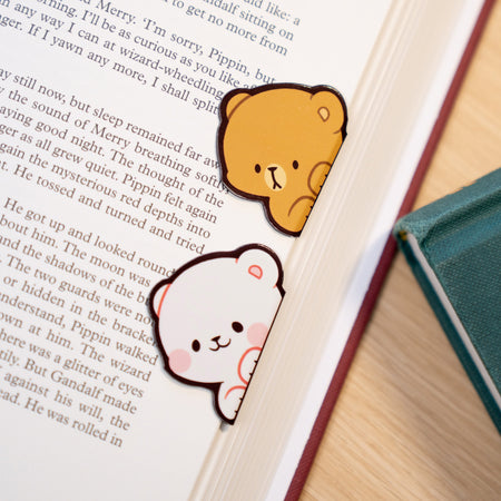 Milk Mocha Bear: Peeking Magnetic Bookmarks Daily Accessories Milk Mocha Bear