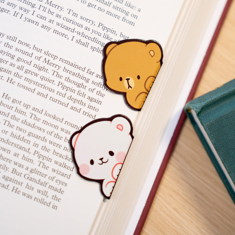 Milk Mocha Bear: Peeking Magnetic Bookmarks Daily Accessories Milk Mocha Bear