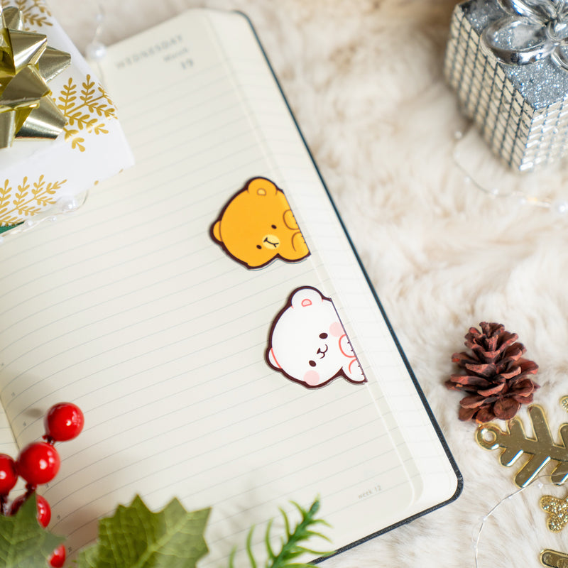 Milk Mocha Bear: Peeking Magnetic Bookmarks Daily Accessories Milk Mocha Bear