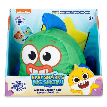 Baby Shark's Big Show!: William and Captain Kelp Reversible Plush Toys & Games Wow Wee