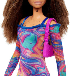 Barbie Fashionistas Doll #206 - Rainbow Marble Print Dress Toys & Games Mattel