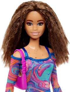 Barbie Fashionistas Doll #206 - Rainbow Marble Print Dress Toys & Games Mattel