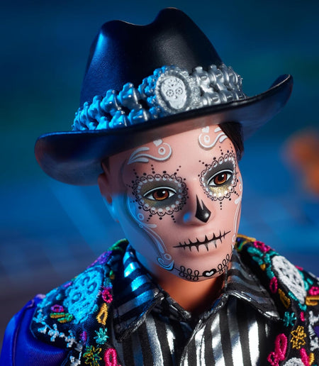 Barbie Signature: Ken Fashion Doll - 2023 Dia de Muertos Collectible with Blue Jacket Black Hat Toys & Games Mattel
