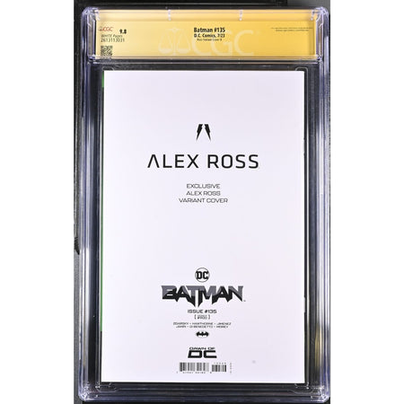 Batman: #135 [Alex Ross CGC 9.8 Signature Series CVR B] 2023 Comics DC Comics