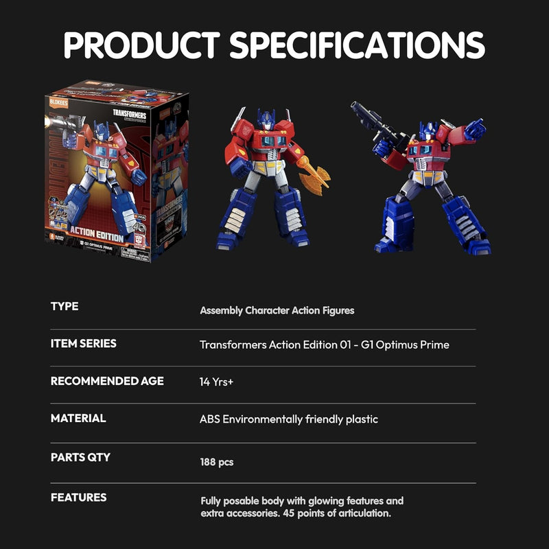 Blokees: Transformers Action Edition - Optimus Prime Model Kit #71156 Toys & Games Blokees