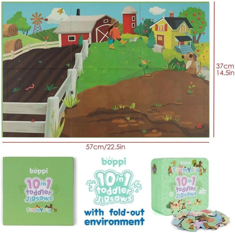 Boppi: 10 in 1 Toddler Jigsaw Puzzle - Farmyard Toys & Games Boppi