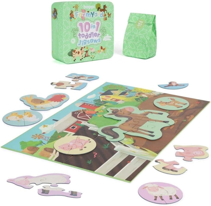 Boppi: 10 in 1 Toddler Jigsaw Puzzle - Farmyard Toys & Games Boppi