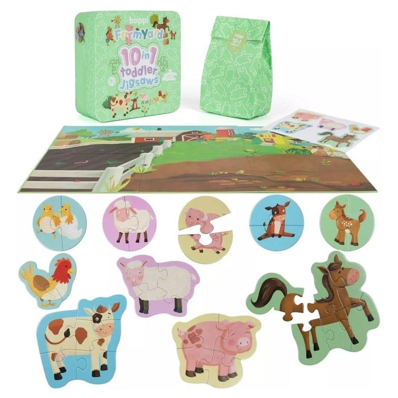 Boppi: 10 in 1 Toddler Jigsaw Puzzle - Farmyard Toys & Games Boppi