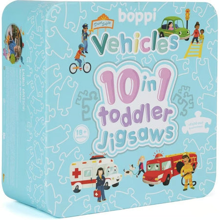 Boppi: 10 in 1 Toddler Jigsaw Puzzle - Vehicles Toys & Games Boppi