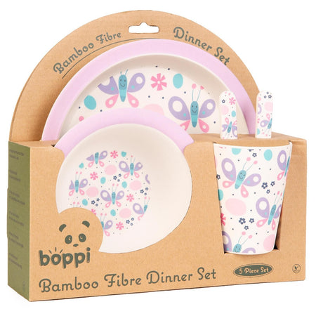 Boppi: Bamboo Dinnerware 5-Piece Set - Butterflies Toys & Games Boppi
